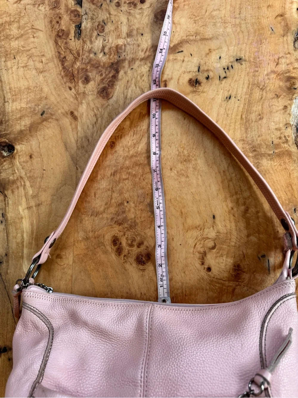 The Sak Pink Pebbled Leather Shoulder Bag